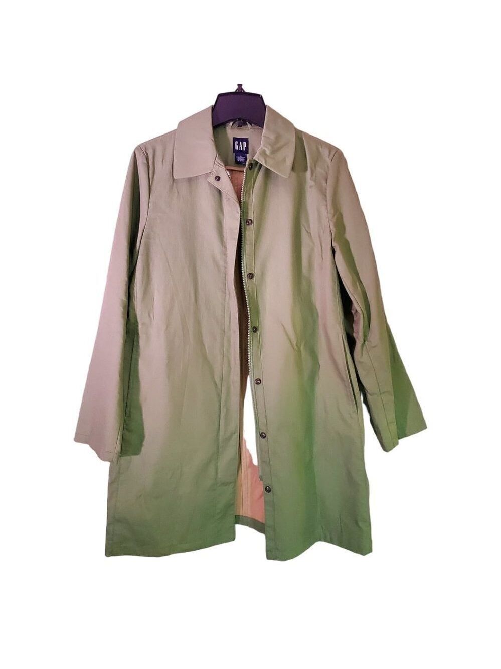 NWOT - GAP Apple Green Raincoat - Long Lightweight - Picture 5 of 10